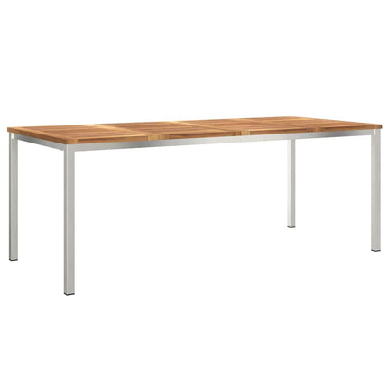 Trädgårdsmöbelset 7 pcs Massivt teakträ och rostfritt stål