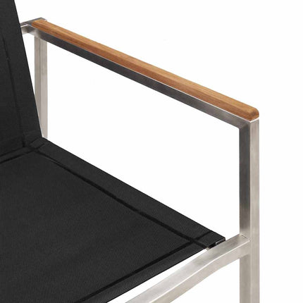 Trädgårdsmöbelset 9 pcs Massivt teakträ och rostfritt stål