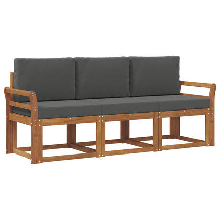 Utomhussoffset med kudde 3 pcs Naturlig och Antracit