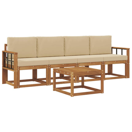 Utomhussoffset 5 st Naturlig och Beige