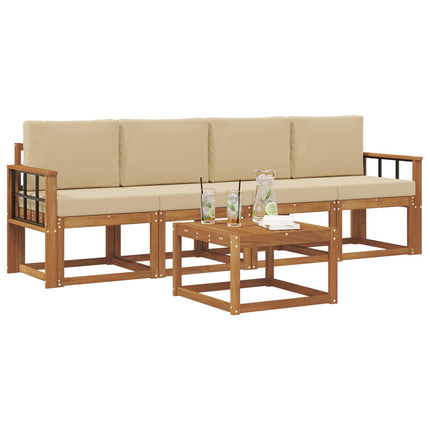 Utomhussoffset 5 st Naturlig och Beige