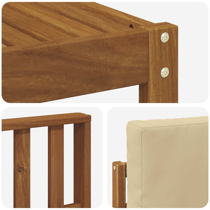 Utomhussoffset med kudde 6 pcs Naturlig och Beige