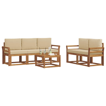 Utomhussoffset 6 st Naturlig och Beige