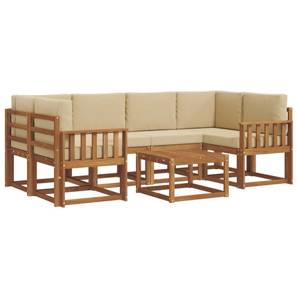 Utomhussoffset 7 st Naturlig och Beige