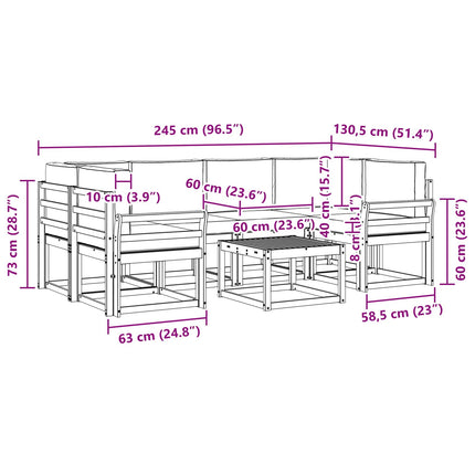 Utomhussoffset med kudde 7 pcs Naturlig och Antracit