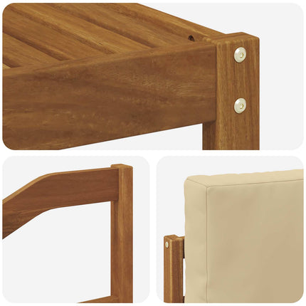Utomhussoffset med kudde 7 pcs Naturlig och Beige