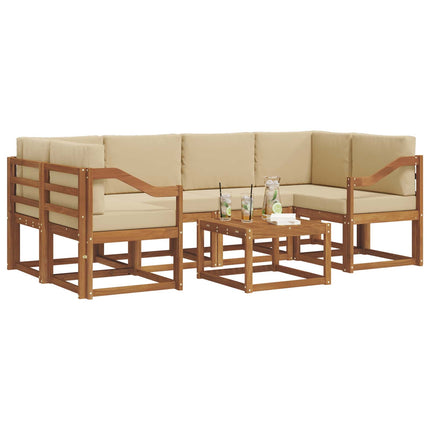 Utomhussoffset 7 st Naturlig och Beige