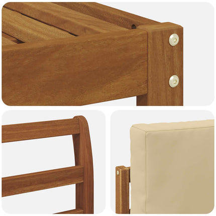 Utomhussoffset med kudde 8 pcs Naturlig och Beige