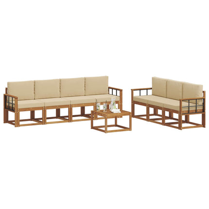 Utomhussoffset med kudde 8 pcs Naturlig och Beige