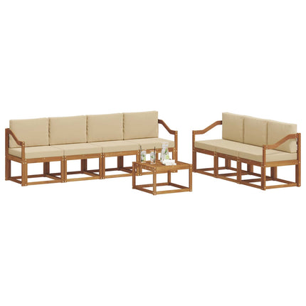 Utomhussoffset med kudde 8 pcs Naturlig och Beige