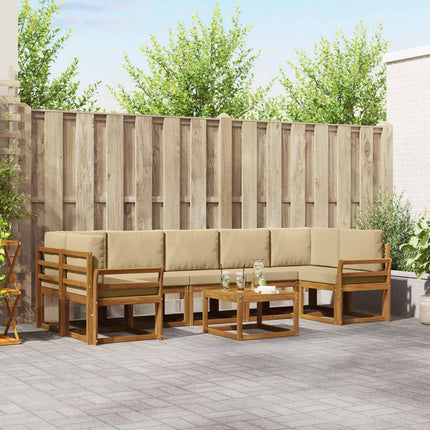 Utomhussoffset med kudde 8 pcs Naturlig och Beige