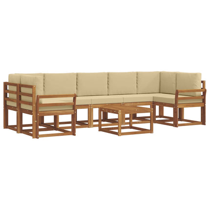 Utomhussoffset med kudde 8 pcs Naturlig och Beige