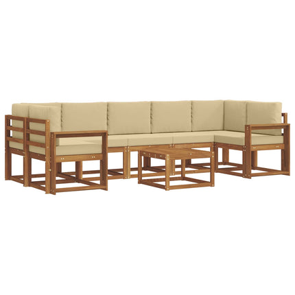 Utomhussoffset med kudde 8 pcs Naturlig och Beige