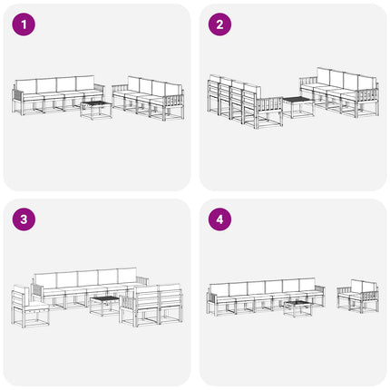 Utomhussoffset med kudde 9 pcs Naturlig och Antracit