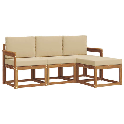 Utomhussoffset 4 st Naturlig och Beige
