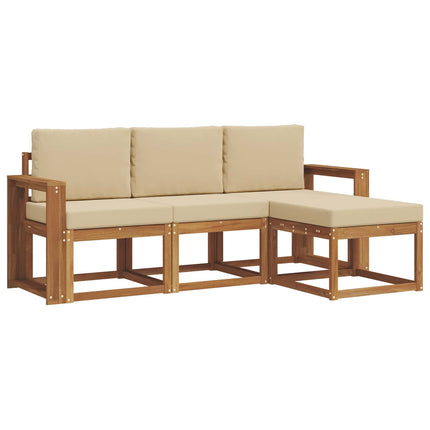 Utomhussoffset 4 st Naturlig och Beige