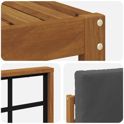 Utomhussoffset med kudde 4 pcs Naturlig och Antracit