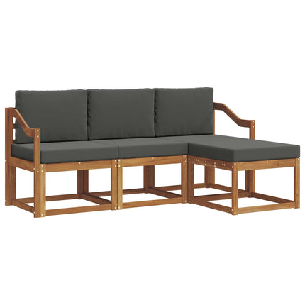 Utomhussoffset med kudde 4 pcs Naturlig och Antracit