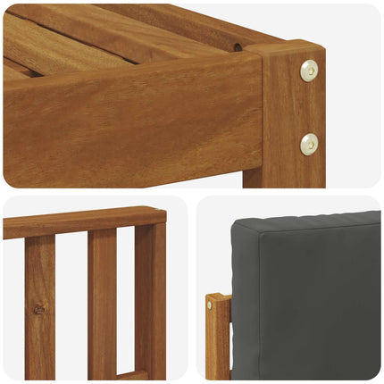 Utomhussoffset 5 pcs Naturlig och Antracit Massivt Akaciaträ