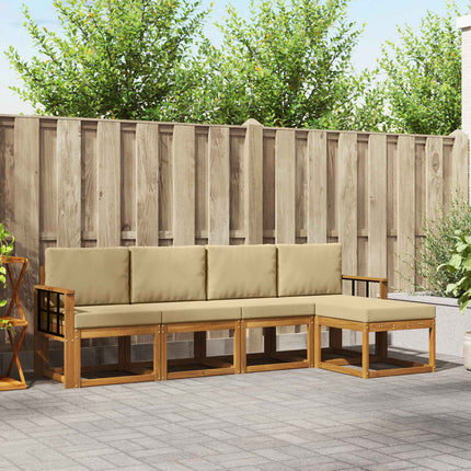 Utomhussoffset 5 st Naturlig och Beige