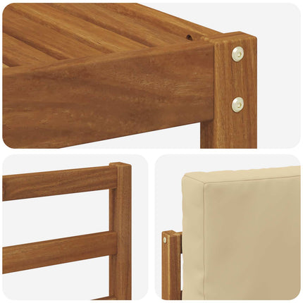 Utomhussoffset med kudde 6 pcs Naturlig och Beige