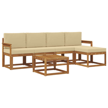 Utomhussoffset 6 st Naturlig och Beige