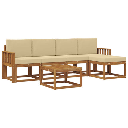 Utomhussoffset 6 st Naturlig och Beige