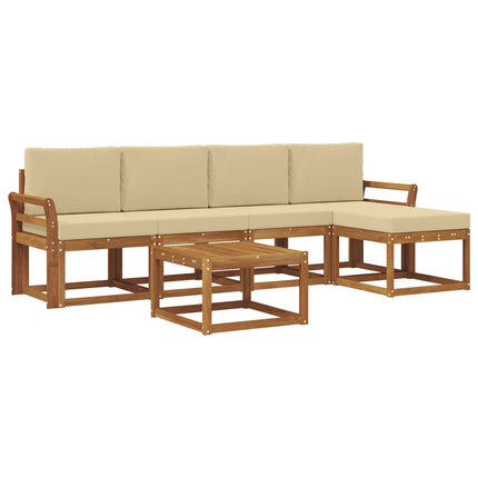 Utomhussoffset 6 st Naturlig och Beige