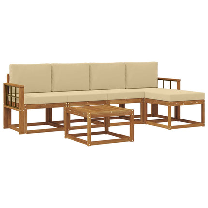 Utomhussoffset 6 st Naturlig och Beige