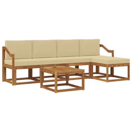 Utomhussoffset 6 st Naturlig och Beige