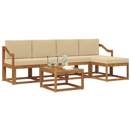 Utomhussoffset 6 st Naturlig och Beige