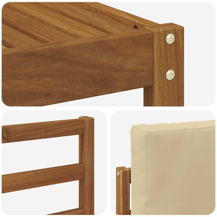 Utomhussoffset med kudde 4 pcs Naturlig och Beige