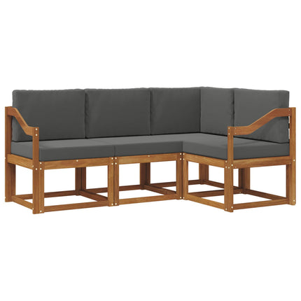 Utomhussoffset med kudde 4 pcs Naturlig och Antracit