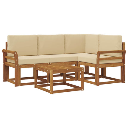 Utomhussoffset med kudde 5 pcs Naturlig och Beige