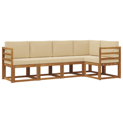 Utomhussoffset med kudde 5 pcs Naturlig och Beige