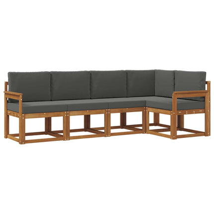 Utomhussoffset med kudde 5 pcs Naturlig och Antracit