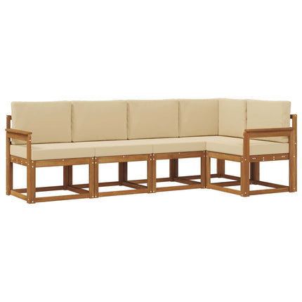 Utomhussoffset med kudde 5 pcs Naturlig och Beige