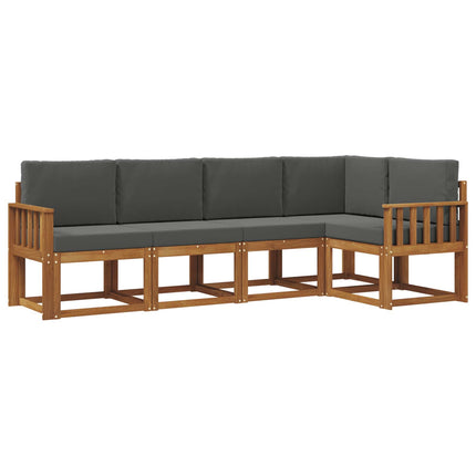 Utomhussoffset med kudde 5 pcs Naturlig och Antracit