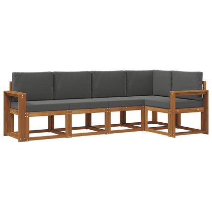 Utomhussoffset med kudde 5 pcs Naturlig och Antracit