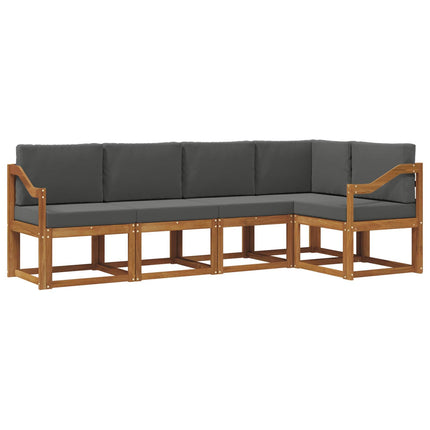 Utomhussoffset med kudde 5 pcs Naturlig och Antracit