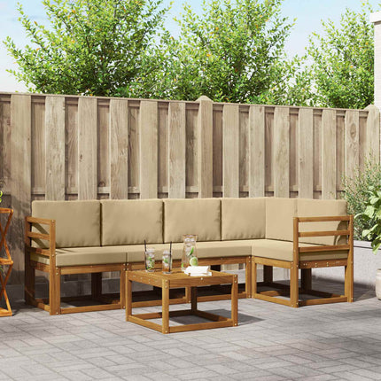 Utomhussoffset 6 st Naturlig och Beige