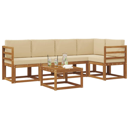 Utomhussoffset 6 st Naturlig och Beige