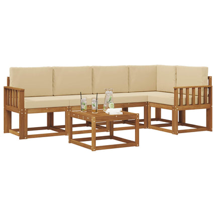 Utomhussoffset 6 st Naturlig och Beige