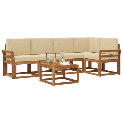 Utomhussoffset 6 st Naturlig och Beige