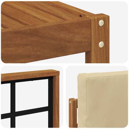 Utomhussoffset med kudde 6 pcs Naturlig och Beige
