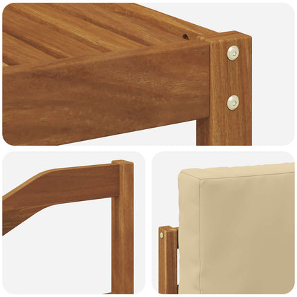 Utomhussoffset med kudde 6 pcs Naturlig och Beige