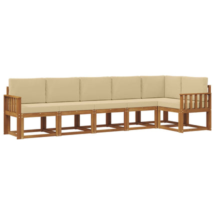 Utomhussoffset 6 st Naturlig och Beige
