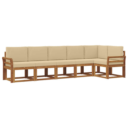 Utomhussoffset 6 st Naturlig och Beige