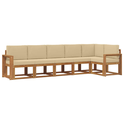 Utomhussoffset 6 st Naturlig och Beige