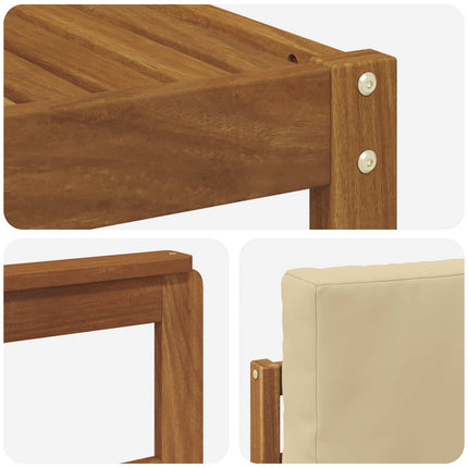 Utomhussoffset med kudde 7 pcs Naturlig och Beige
